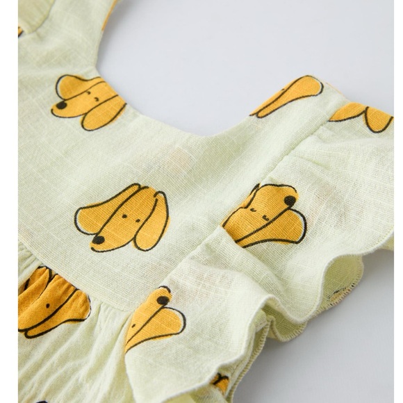 NWT Zara 1.5Y puppy dog ruffle shirt and plush shorts set - Picture 4 of 7